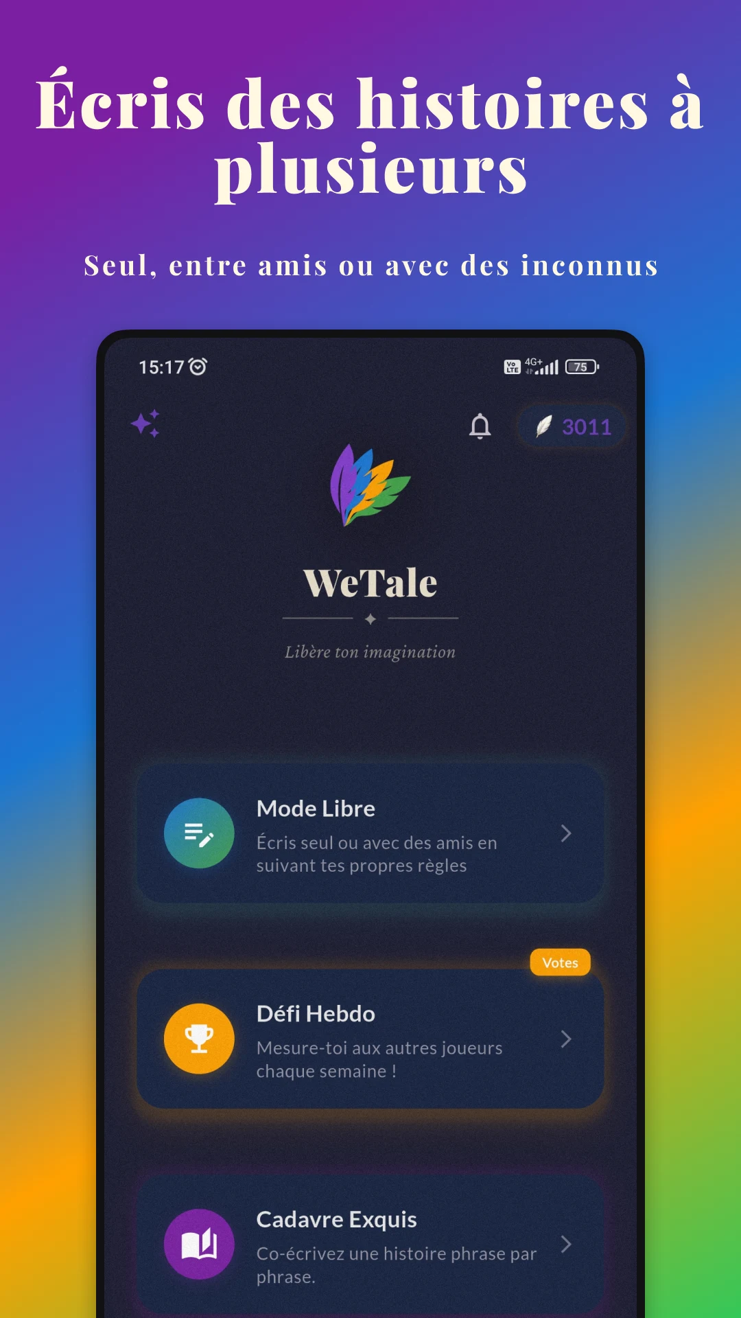 WeTale - Imagine, write, share screenshot